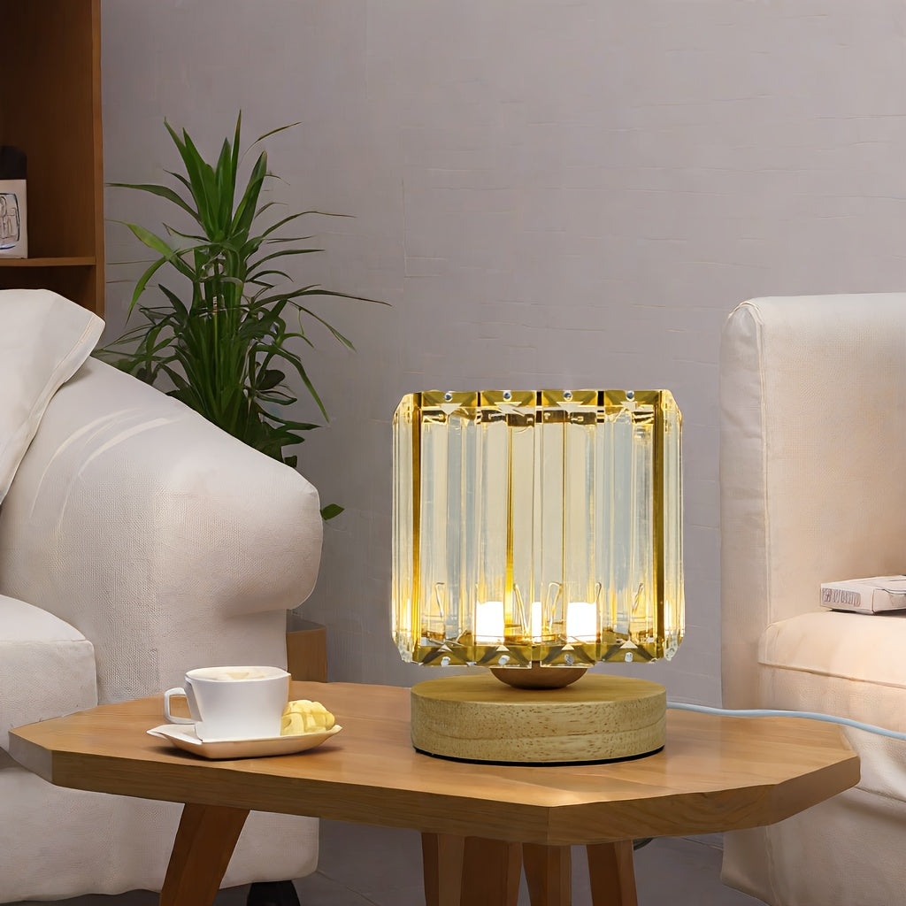 Rynx | LumiCrystal - Glass Crystals Table Lamp, LED Light Source, USB-Powered, Ideal