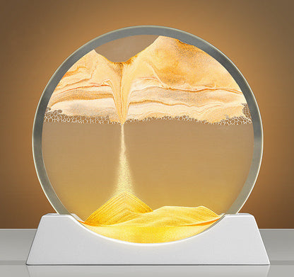Rynx | Creative New Quicksand Painting Small Night Lamp Living Room Bedroom Abstract Rotary Desktop Decoration