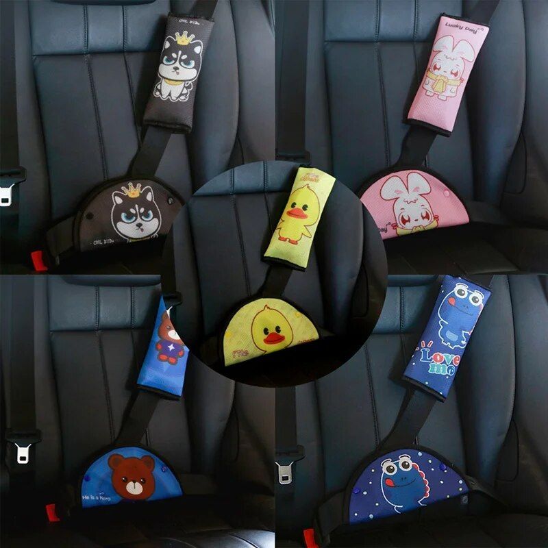 Rynx | Children's Cartoon Safety Seatbelt Cushion and Adjustment Set