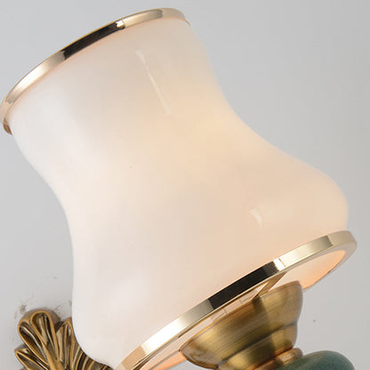 Rynx | Vase White Glass Wall Mount Light Nordic Living Room 1/2 Heads Brass Wall Lamp