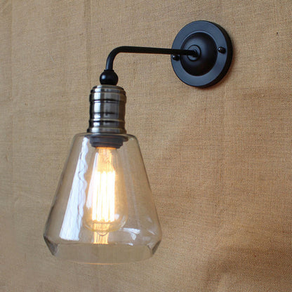 Rynx | American Vintage Style Wall Lamp Simplicity 1 Light Wall Sconce with Glass Shade