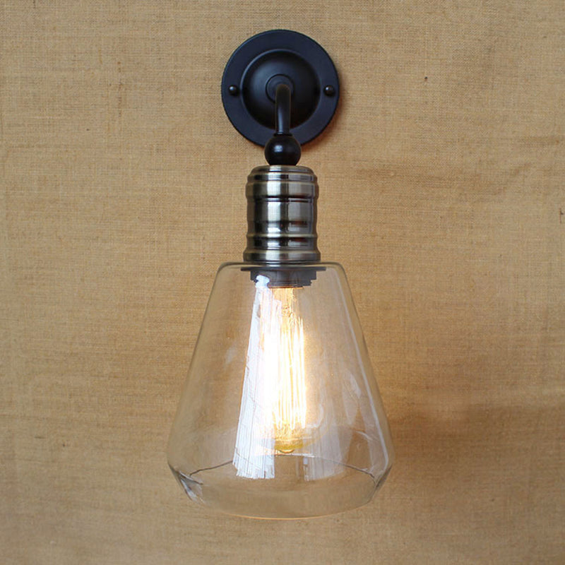 Rynx | American Vintage Style Wall Lamp Simplicity 1 Light Wall Sconce with Glass Shade