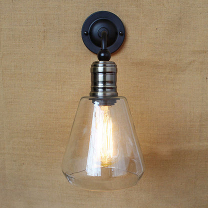 Rynx | American Vintage Style Wall Lamp Simplicity 1 Light Wall Sconce with Glass Shade