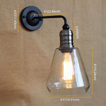 Rynx | American Vintage Style Wall Lamp Simplicity 1 Light Wall Sconce with Glass Shade