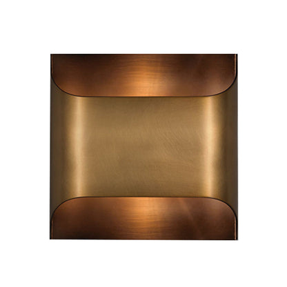 Rynx | Colonial Square/Rectangular Wall Lamp 1 Main Metal Surface Mounted Wall Lamp in Brass for Bedroom