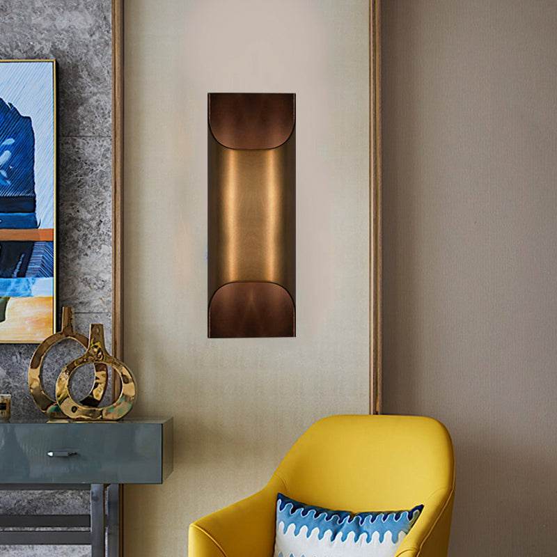 Rynx | Colonial Square/Rectangular Wall Lamp 1 Main Metal Surface Mounted Wall Lamp in Brass for Bedroom