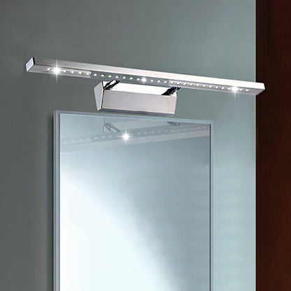 Rynx | Rectangular Interior Mirror Light Stainless Steel 16"/19.5" W LED Modern Wall-Mounted Light in Chrome, Warm/White Lighting