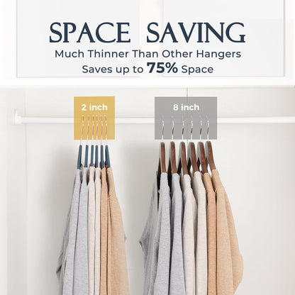 Rynx | 20/30/60 Pack Velvet Hangers - Premium Non-Slip Felt Hangers with Sturdy Black/White Finish - Heavy Duty Coat and Suit Hangers with Space-Saving 360° Rotating Rose Gold/Galvanized Metal Hook