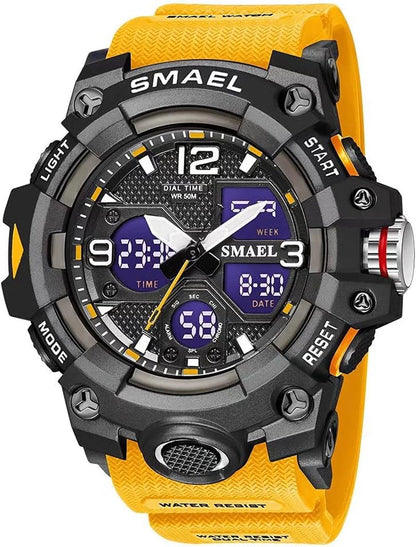 Rynx | Men's waterproof sports wristwatch with date and multifunction LED alarm stopwatch