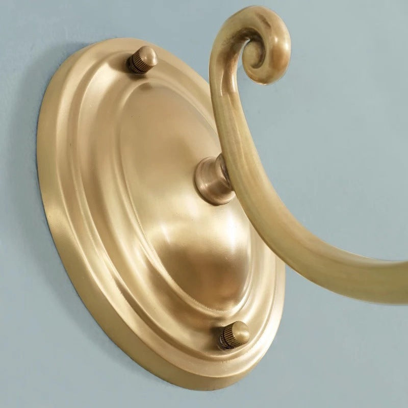 Rynx | Opaline Glass Flower Wall Lamp Vintage Style 1/2-Light Living Room Wall Light Fixture in Brass