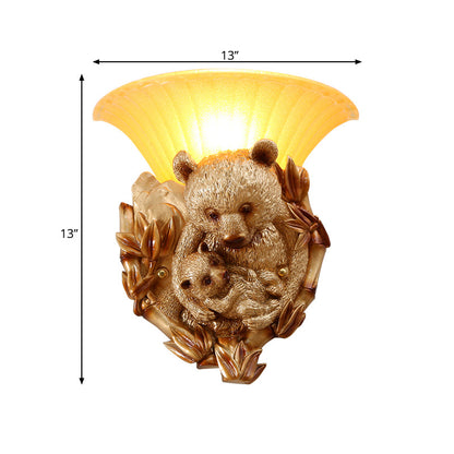 Rynx | Resin Bear Mama and Baby Sconce Light Vintage 1-Light Gold Wall Mount Lighting Ideas