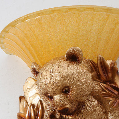 Rynx | Resin Bear Mama and Baby Sconce Light Vintage 1-Light Gold Wall Mount Lighting Ideas