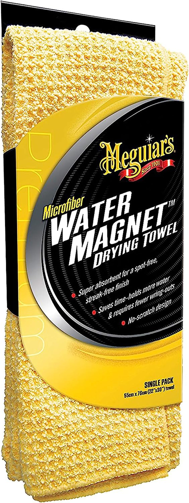Rynx | Meguiar's X2000 Water Magnet Microfiber Drying Towel, 1 Pack, Yellow, 22" x 30