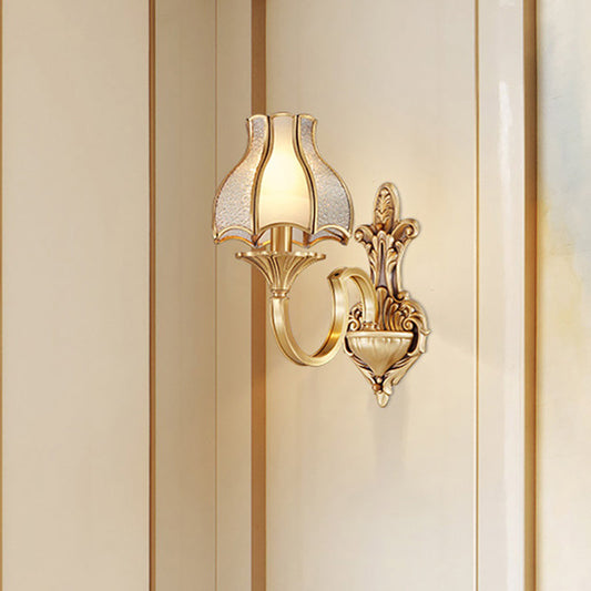 Rynx | Metal Brass Wall Lamp Lighting Curving 1/2-Light Traditional Wall Lamp for Bedroom