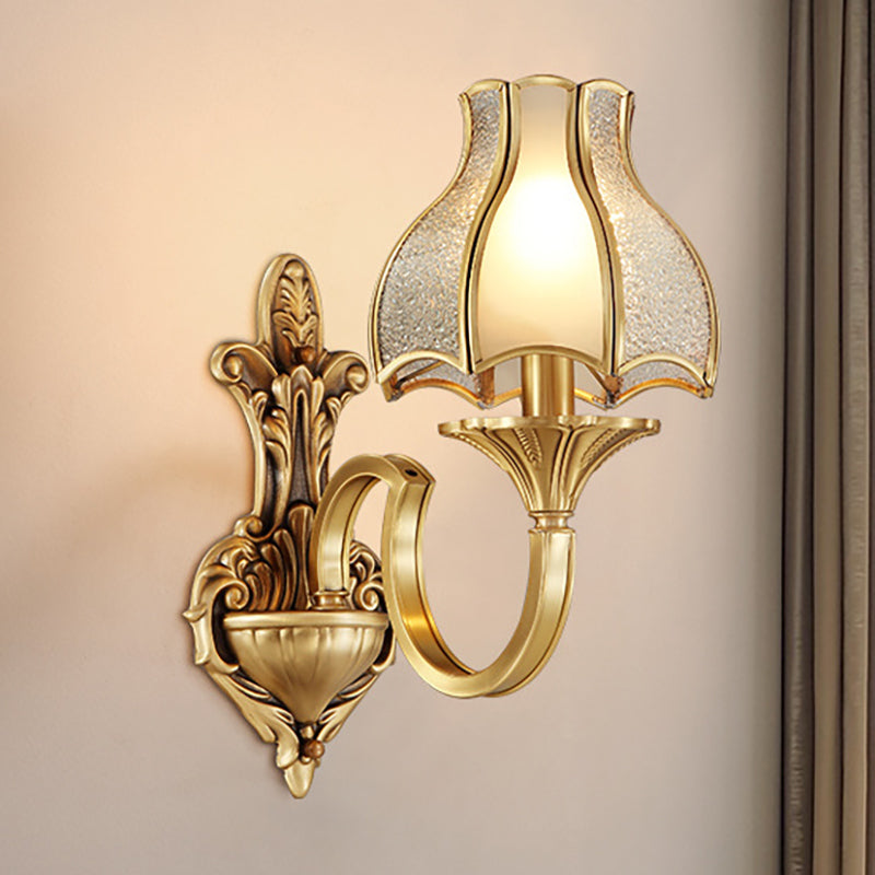 Rynx | Metal Brass Wall Lamp Lighting Curving 1/2-Light Traditional Wall Lamp for Bedroom