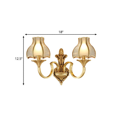 Rynx | Metal Brass Wall Lamp Lighting Curving 1/2-Light Traditional Wall Lamp for Bedroom