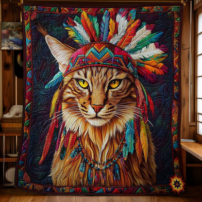 Rynx | Feather Headpiece Cat Quilt