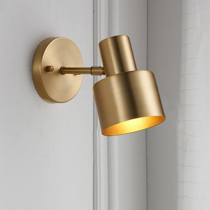 Rynx | Metal Brass Wall Vanity Light Cylinder 1/2/3-Lamp LED Traditionalist Wall Lamp Fixture for the Bathroom
