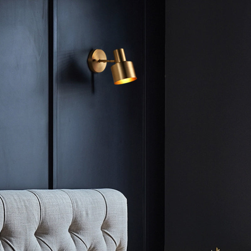 Rynx | Metal Brass Wall Vanity Light Cylinder 1/2/3-Lamp LED Traditionalist Wall Lamp Fixture for the Bathroom