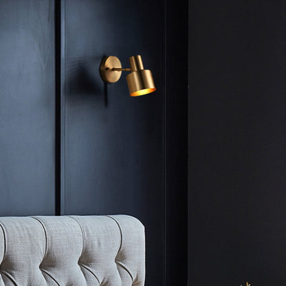Rynx | Metal Brass Wall Vanity Light Cylinder 1/2/3-Lamp LED Traditionalist Wall Lamp Fixture for the Bathroom