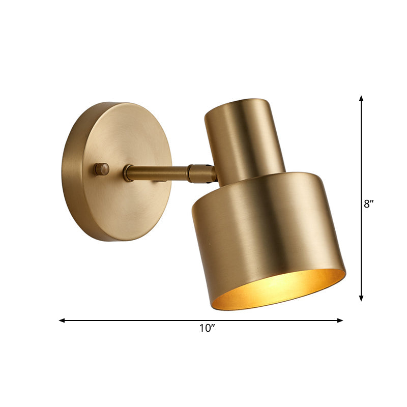 Rynx | Metal Brass Wall Vanity Light Cylinder 1/2/3-Lamp LED Traditionalist Wall Lamp Fixture for the Bathroom