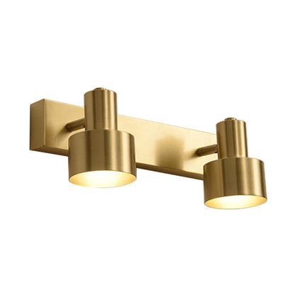 Rynx | Metal Brass Wall Vanity Light Cylinder 1/2/3-Lamp LED Traditionalist Wall Lamp Fixture for the Bathroom
