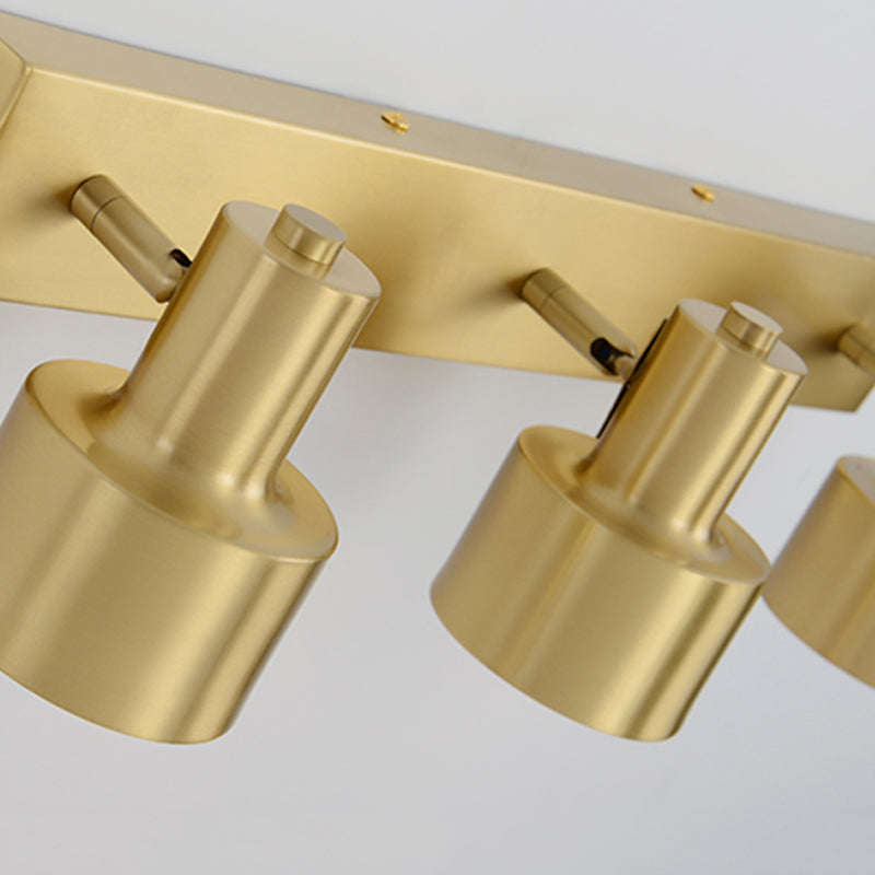 Rynx | Metal Brass Wall Vanity Light Cylinder 1/2/3-Lamp LED Traditionalist Wall Lamp Fixture for the Bathroom