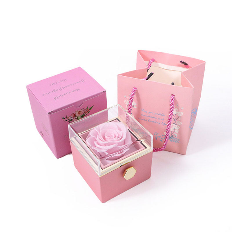 RYNX | [Ideal Gift] Eternal Rose Box - With Engraved Necklace & Artificial Rose