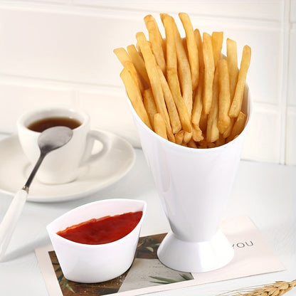 Rynx | 2 in 1 French Fries and Ketchup Holder - Restaurant Organizer to Keep Fries and Sauce Neatly Arranged