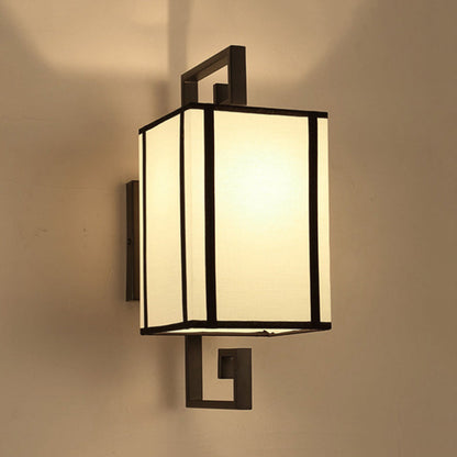 Rynx | 1 Light Living Room Wall Lamp Classic White Wall Light with Rectangular Fabric Shade