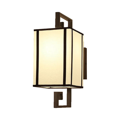 Rynx | 1 Light Living Room Wall Lamp Classic White Wall Light with Rectangular Fabric Shade