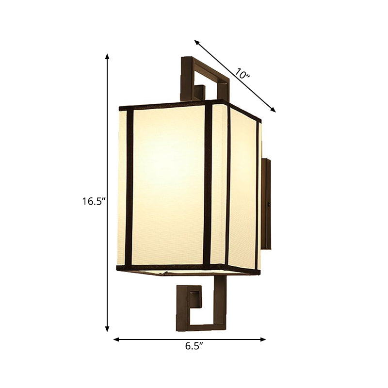 Rynx | 1 Light Living Room Wall Lamp Classic White Wall Light with Rectangular Fabric Shade