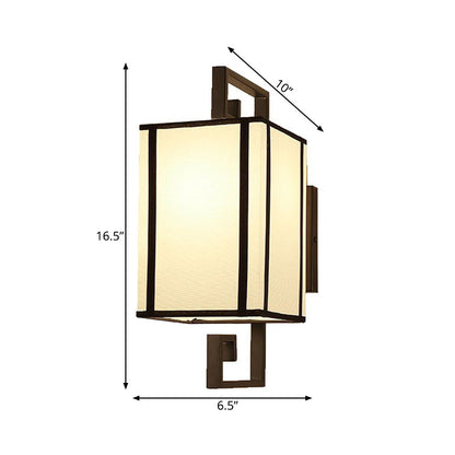 Rynx | 1 Light Living Room Wall Lamp Classic White Wall Light with Rectangular Fabric Shade