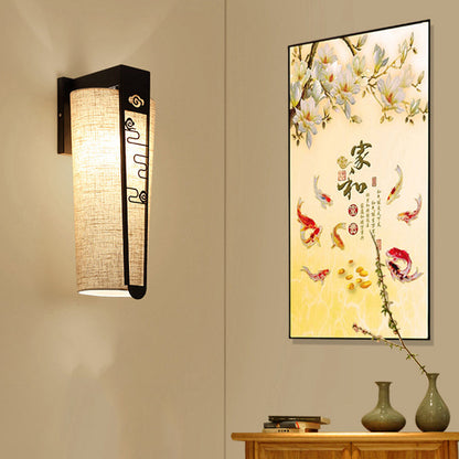Rynx | Black Cloud/Trellis/Linear Wall Lighting Traditional 1 Light Hallway Wall Lamp with Cylinder Shade