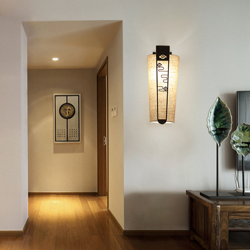 Rynx | Black Cloud/Trellis/Linear Wall Lighting Traditional 1 Light Hallway Wall Lamp with Cylinder Shade
