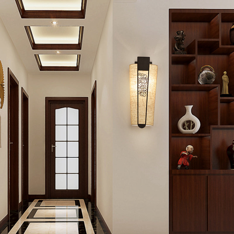 Rynx | Black Cloud/Trellis/Linear Wall Lighting Traditional 1 Light Hallway Wall Lamp with Cylinder Shade