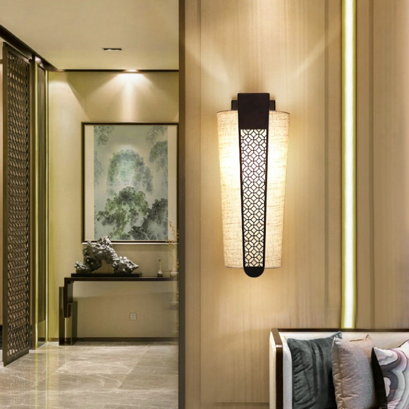 Rynx | Black Cloud/Trellis/Linear Wall Lighting Traditional 1 Light Hallway Wall Lamp with Cylinder Shade