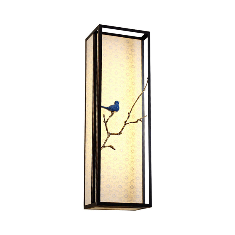 Rynx | 16"/31.5" H Fabric Rectangle Wall Mounted Light Classic 1 Light Living Room Wall Sconce in Black