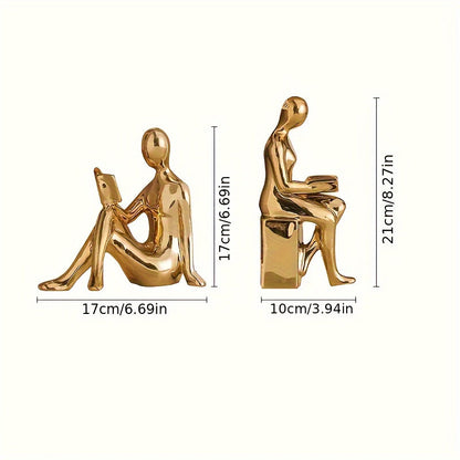 Rynx | LuxeCeramic - Ceramic Bookends - Abstract Design for Living Room and Office