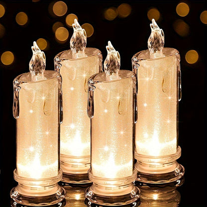 Rynx | 2/3pcs LED Flameless Candle Set - Realistic Flickering Effect, Battery-Operated, Columnar Design - Perfect for Halloween, Family Gatherings, Candlelight Dinners, Weddings, Birthdays, Ambient Lighting
