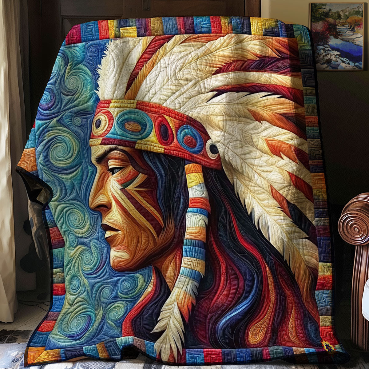 Rynx | Native American Portrait Quilt
