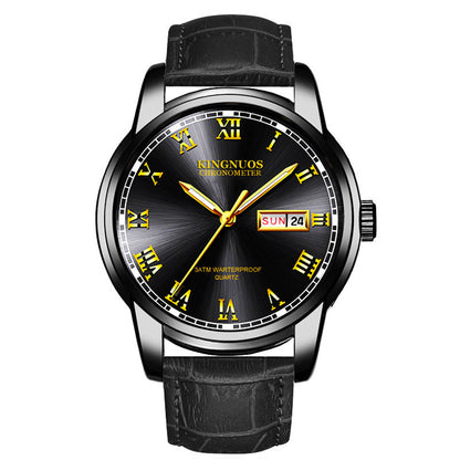 Rynx | Transnational Hot Double Calendar Steel Belt Watch Business Non-mechanical