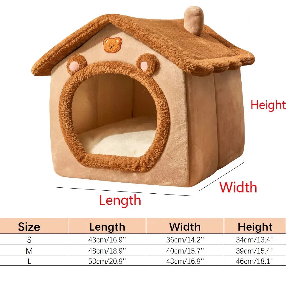 Rynx | Foldable Plush Dog House - Cozy Winter Pet Sleeping Nest