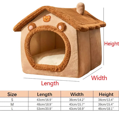 Rynx | Foldable Plush Dog House - Cozy Winter Pet Sleeping Nest