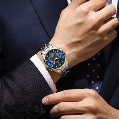 Rynx | Luxurious waterproof men's chronograph with stainless steel bracelet
