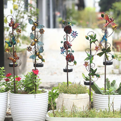 Rynx | GardenGlow Solar Garden Light | Metal Design | Butterfly, Dragonfly, Hummingbird | Landscape Lighting