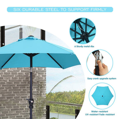 Rynx | 7.5FT Patio Umbrella with Push Button Tilt and Crank