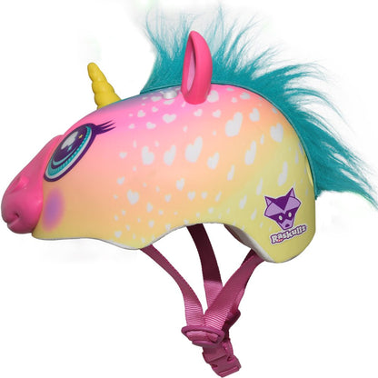 Rynx | Super Rainbow Unicorn Hair Bicycle Helmet, Kids 5+ (50-54Cm)