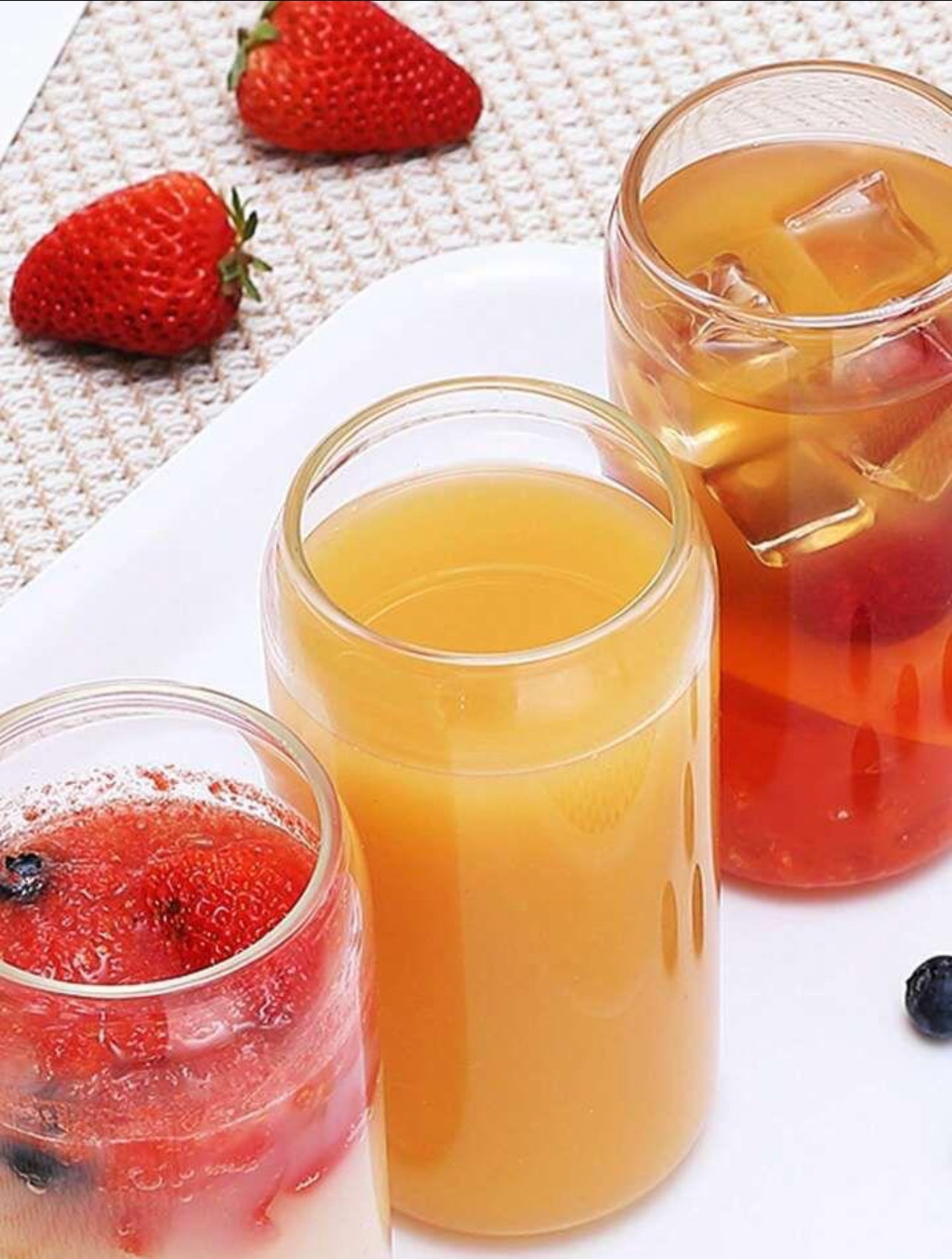 Rynx | Drinking Glass Set/Smoothie 4pcs Bamboo Lid