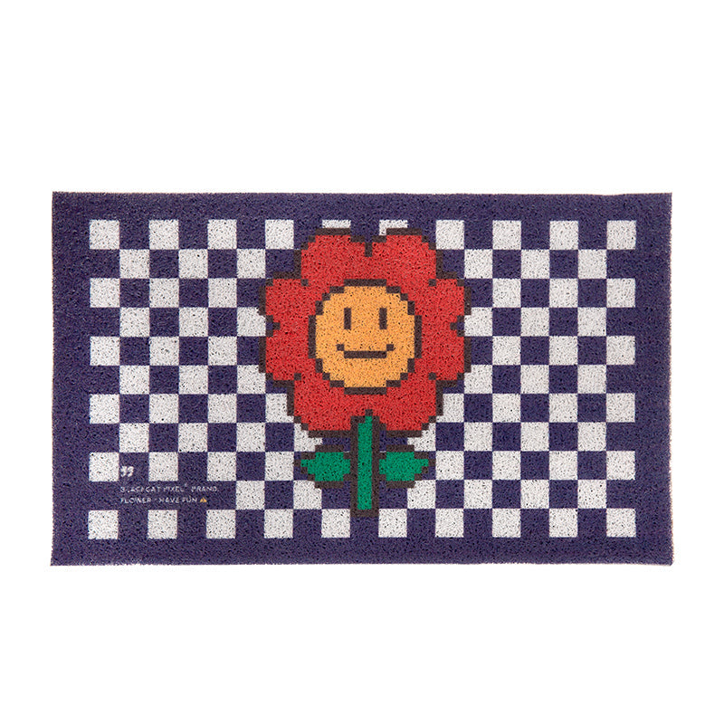 Rynx | Red flowers and black checkered mat